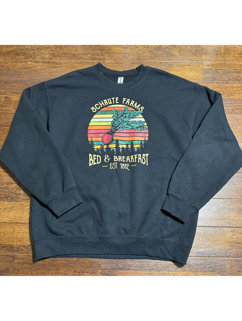 Vintage The Office Crewneck Sweatshirt Black Schrute Farms Bed & breakfast Large
